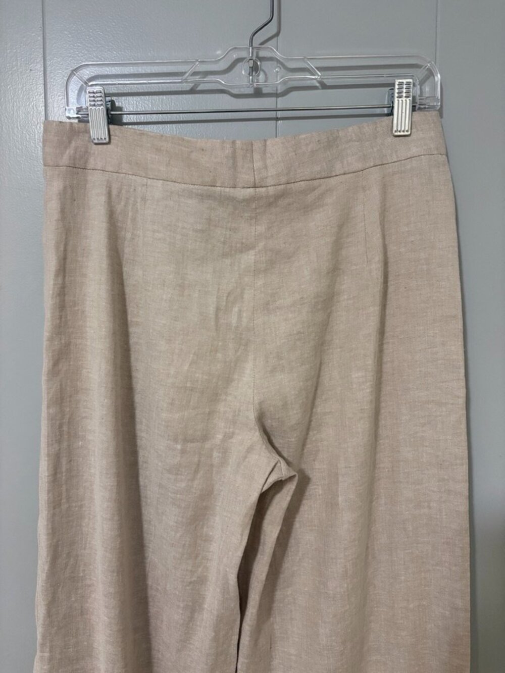Theory Terena High Waist Wide Leg Trouser Pants Linen Blend Sierra/White Size 8 - Picture 8 of 12